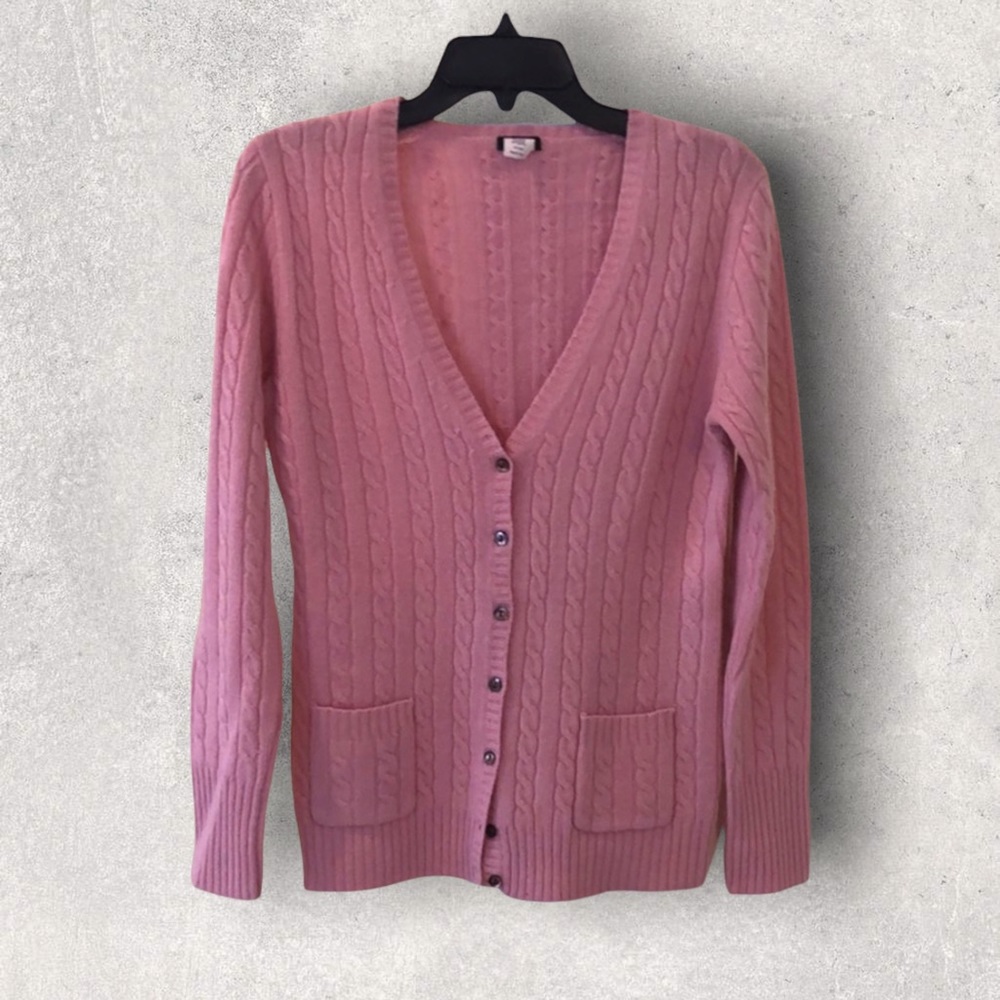 JCrew pink button down cardigan